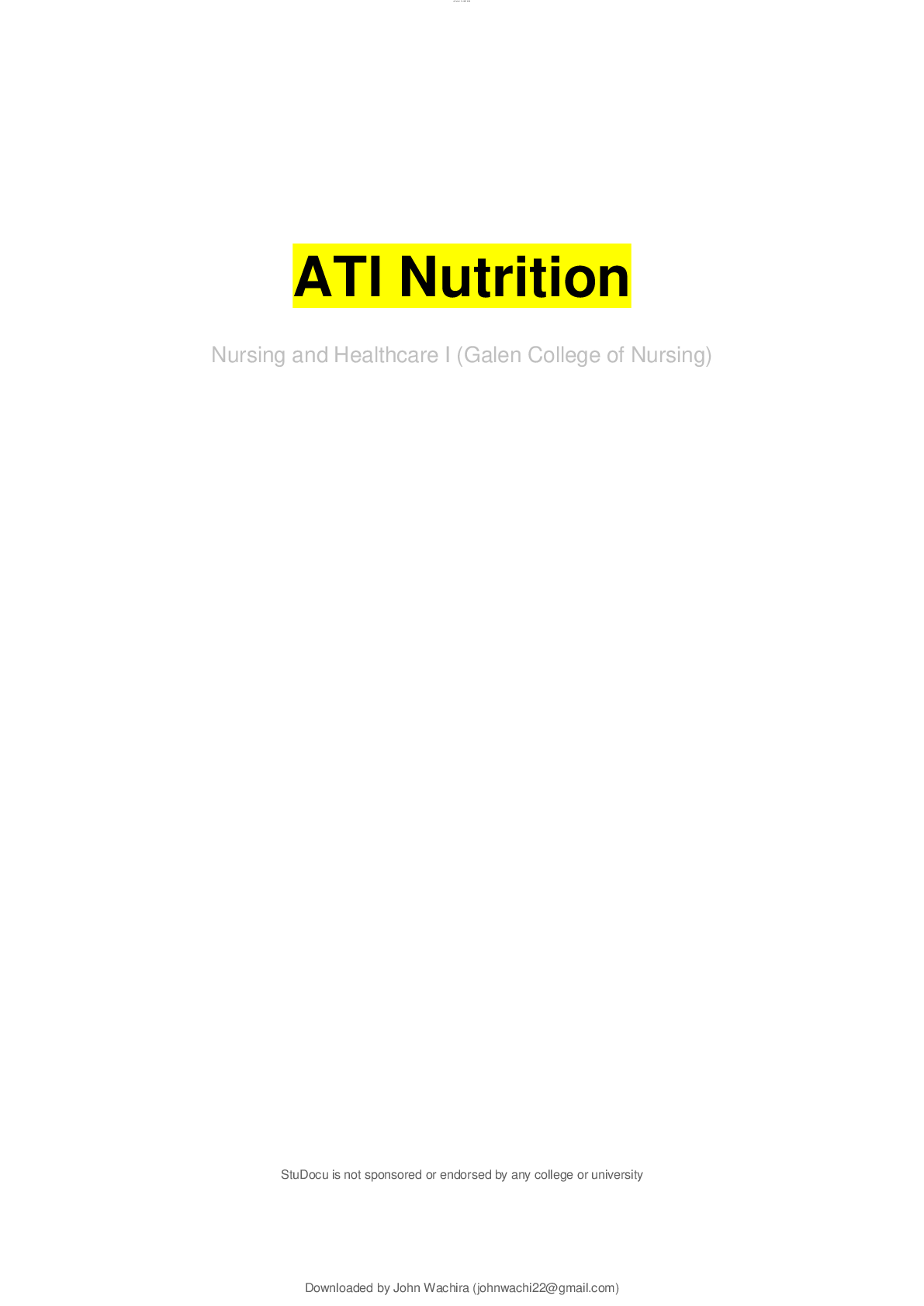 Preview image for ATI Nutrition